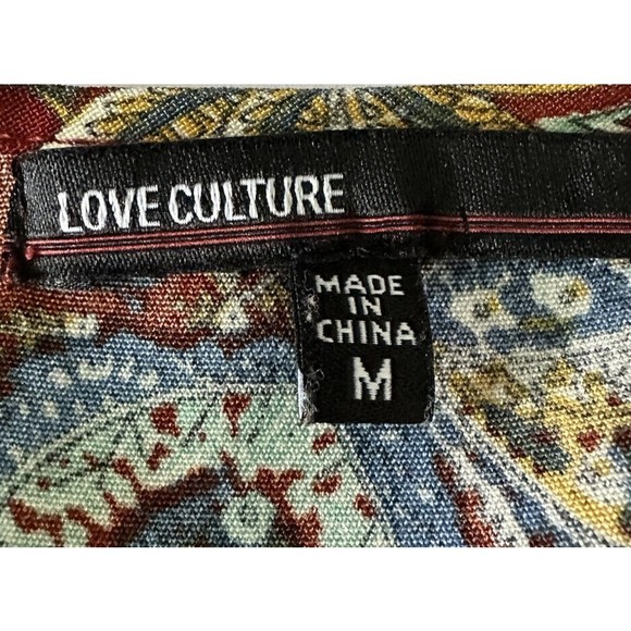 Love Culture Womens Romper Multicolor Crochet Trim V Neck Bell Sleeve Sz M EUC - Picture 5 of 8